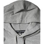 Dolce & Gabbana Gray Cotton Logo Hooded Sweatshirt Sweater TSH7912-44