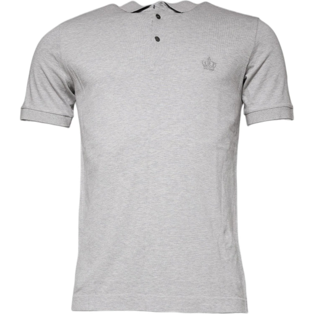 Dolce & Gabbana Gray Crown Collared ShortSleeve Polo T-shirt TSH86895-44