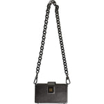 Dolce & Gabbana Metallic Gray DG BOX Leather Shoulder Chain Strap Bag BAG4076