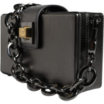 Dolce & Gabbana Metallic Gray DG BOX Leather Shoulder Chain Strap Bag BAG4076