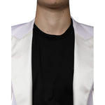 Dolce & Gabbana Off White Wool Single Breasted Dress Blazer JKT4082-46