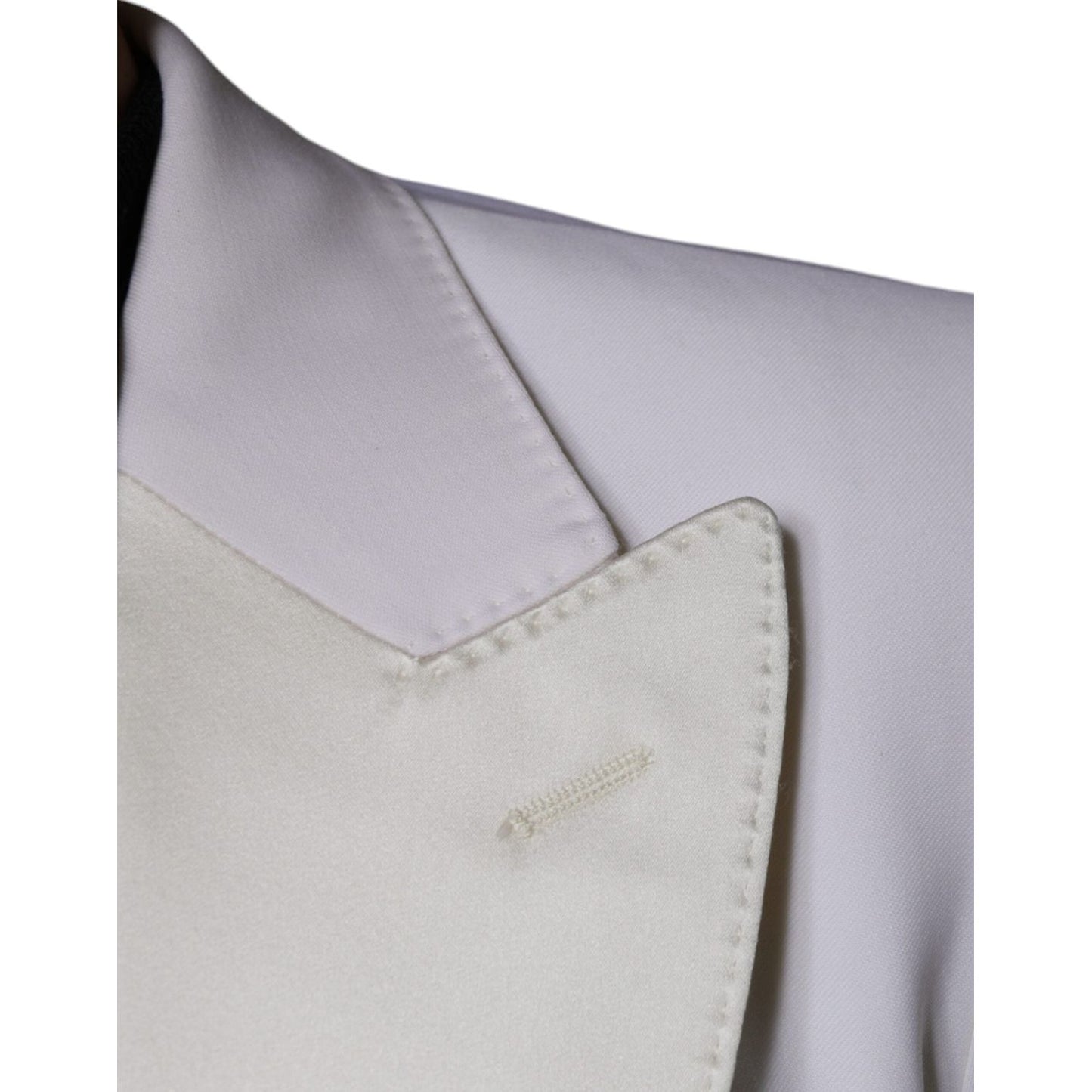 Dolce & Gabbana Off White Wool Single Breasted Dress Blazer JKT4082-46