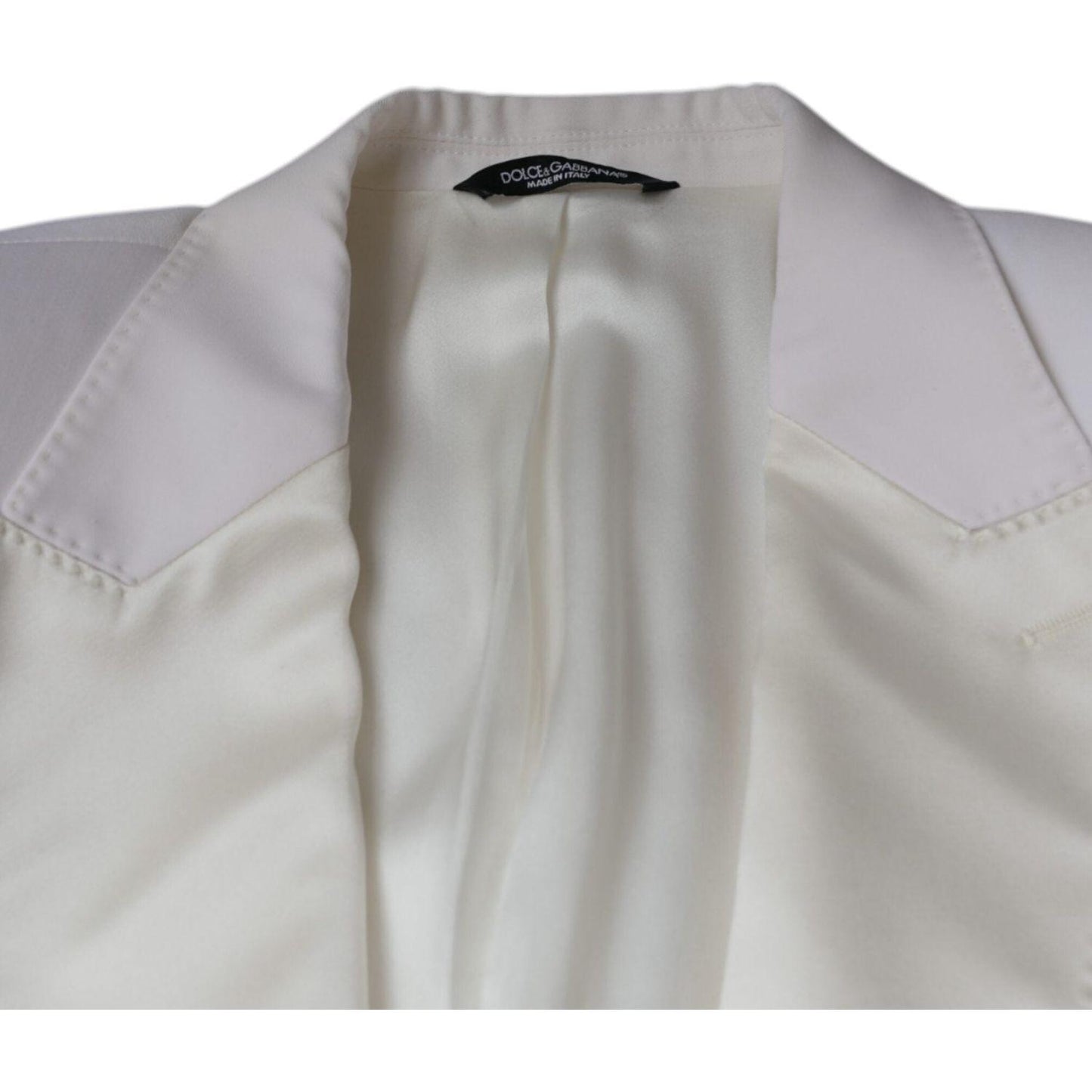 Dolce & Gabbana Off White Wool Single Breasted Dress Blazer JKT4082-46