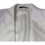 Dolce & Gabbana Off White Wool Single Breasted Dress Blazer JKT4082-46