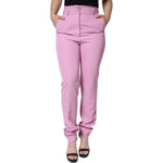 Dolce & Gabbana Pink Polyester High Waist Women Tapered Pants PAN75637-42