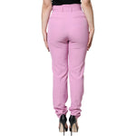 Dolce & Gabbana Pink Polyester High Waist Women Tapered Pants PAN75637-42