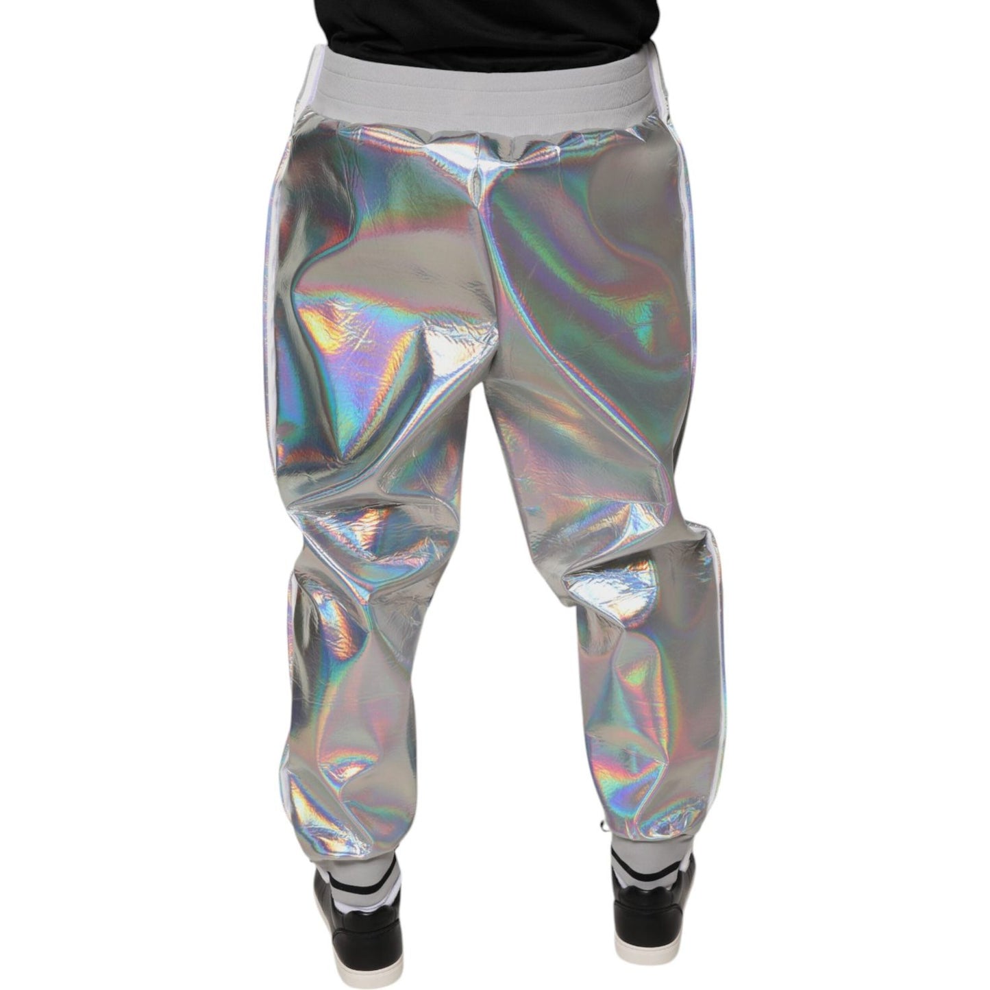 Dolce & Gabbana Silver Iridescent Men Jogger Sweatpants Pants PAN75555-50