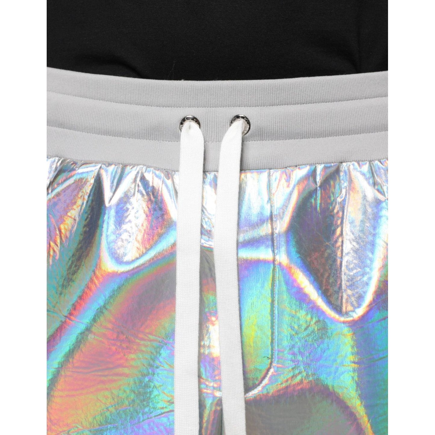 Dolce & Gabbana Silver Iridescent Men Jogger Sweatpants Pants PAN75555-50