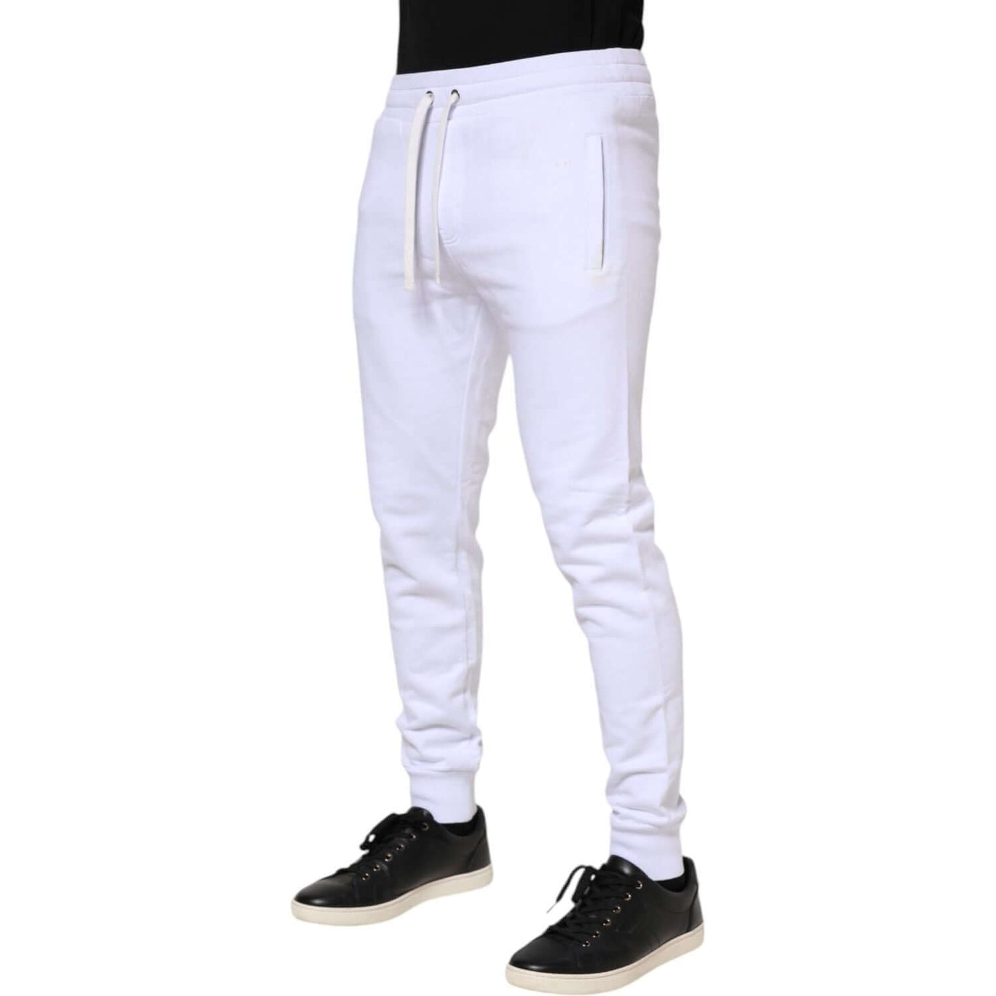 Dolce & Gabbana White Cotton Drawstring Jogger Pants PAN76417-48
