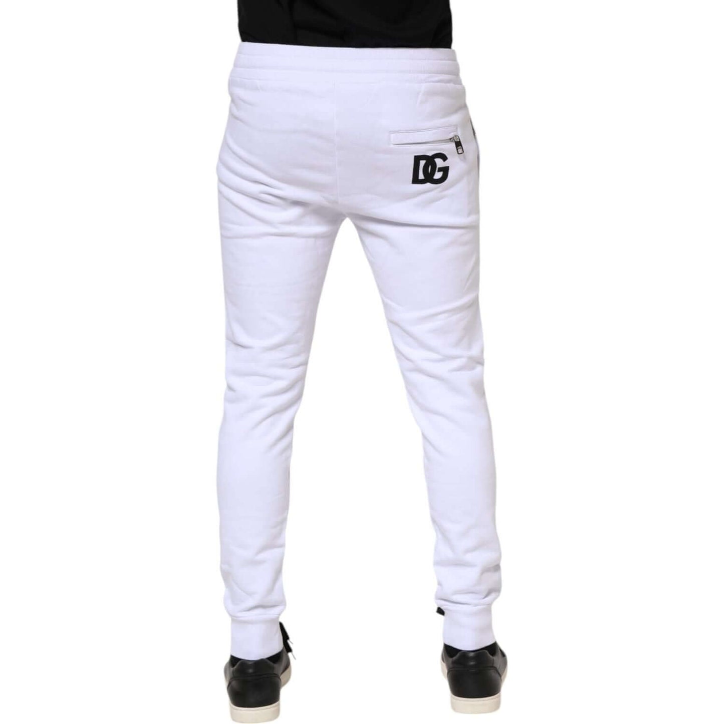 Dolce & Gabbana White Cotton Drawstring Jogger Pants PAN76417-48