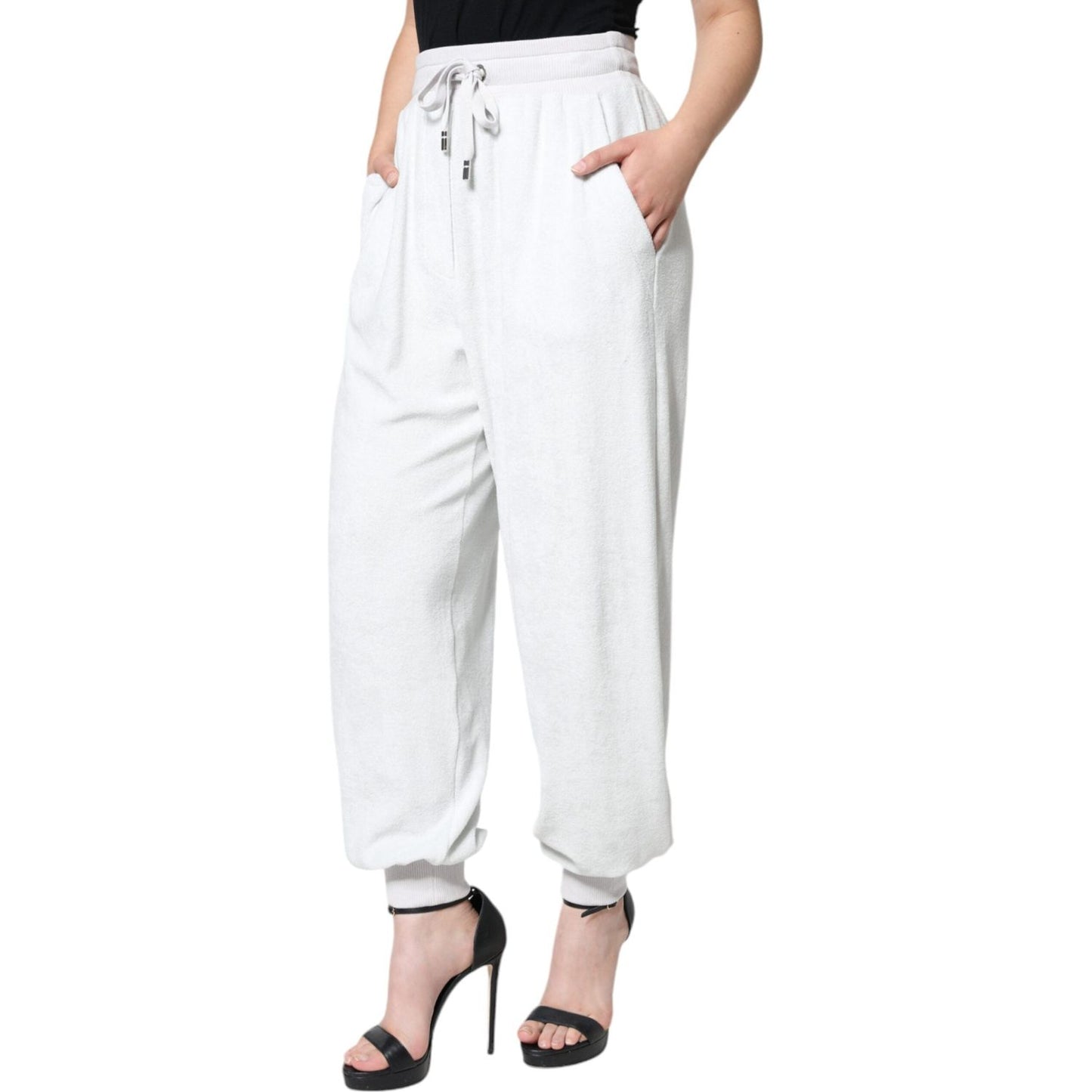 Dolce & Gabbana White Nylon Jogger Sweatpants Pants PAN75628-40