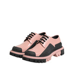 Dolce & Gabbana Light Powder Pink Black Leather Lace-Up Shoes LA12882-36.5