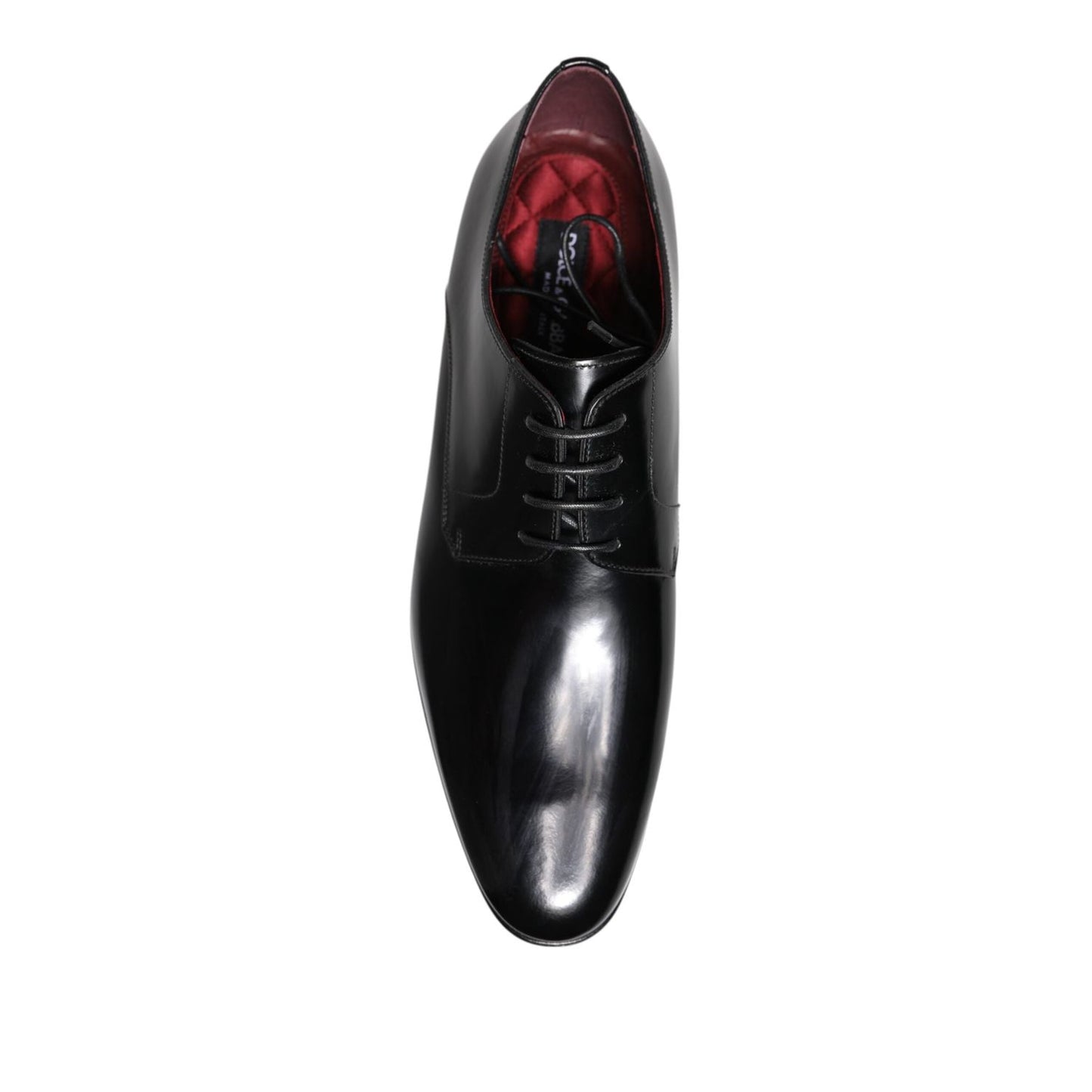 Dolce & Gabbana Men Dress Black Calfskin Leather Derby Shoes MV7983-41.5
