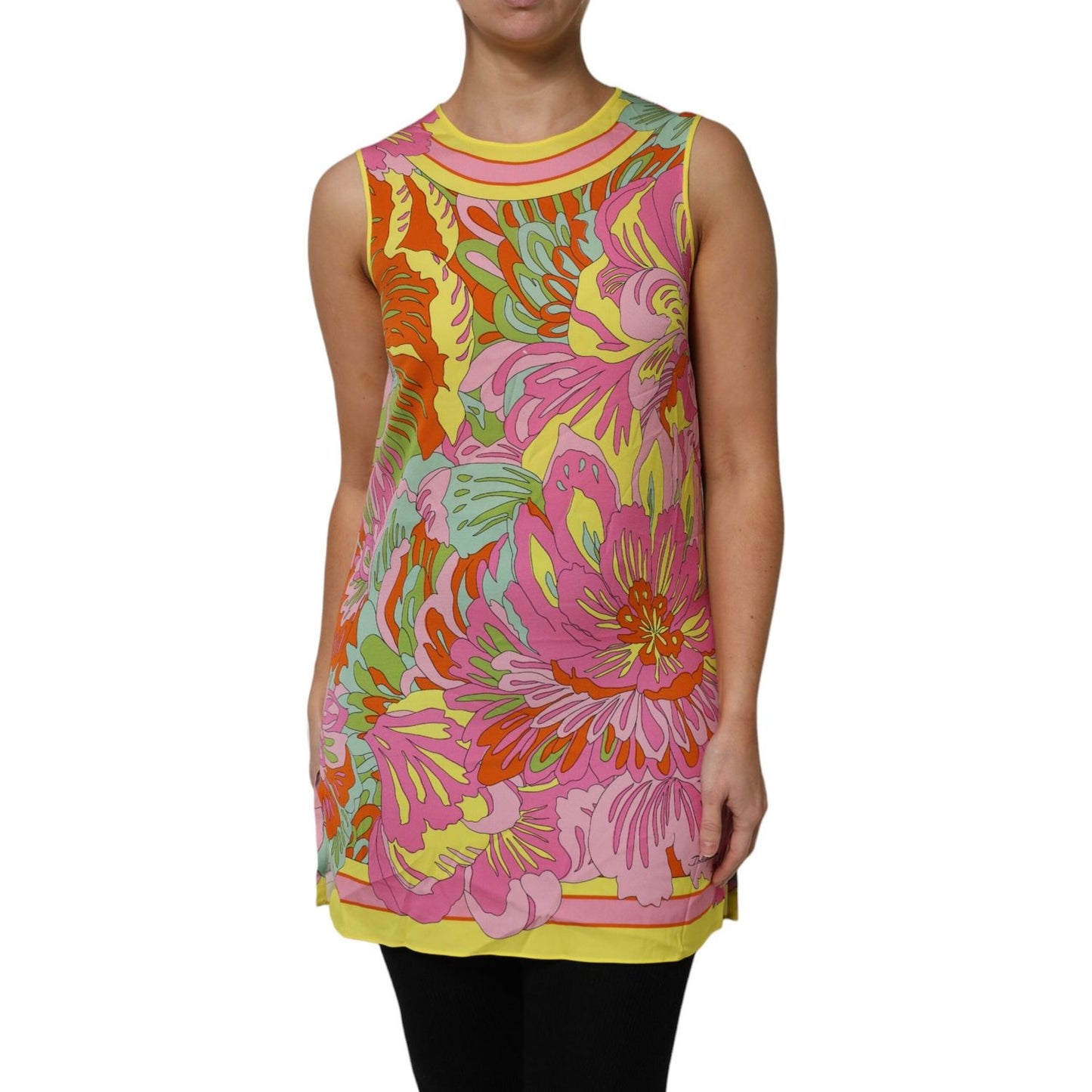 Dolce & Gabbana Multicolor Floral Roundneck Sleeveless Top TSH87593#2-48