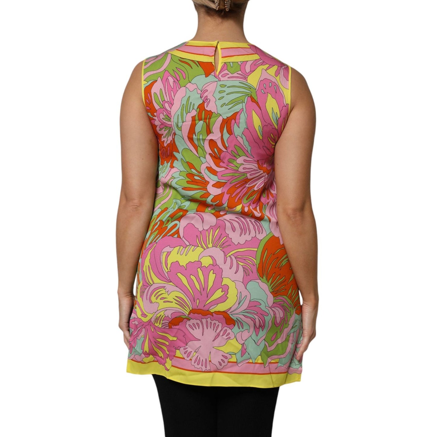 Dolce & Gabbana Multicolor Floral Roundneck Sleeveless Top TSH87593#2-48