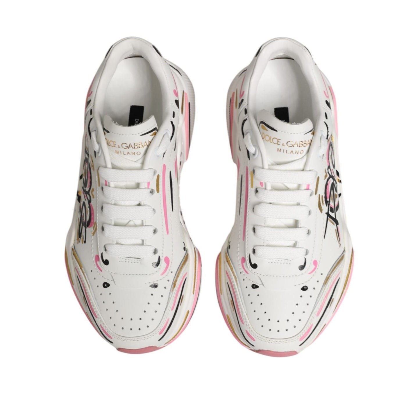 Dolce & Gabbana Multicolor Hand Painted DAYMASTER Sneaker Shoes LA12898-35