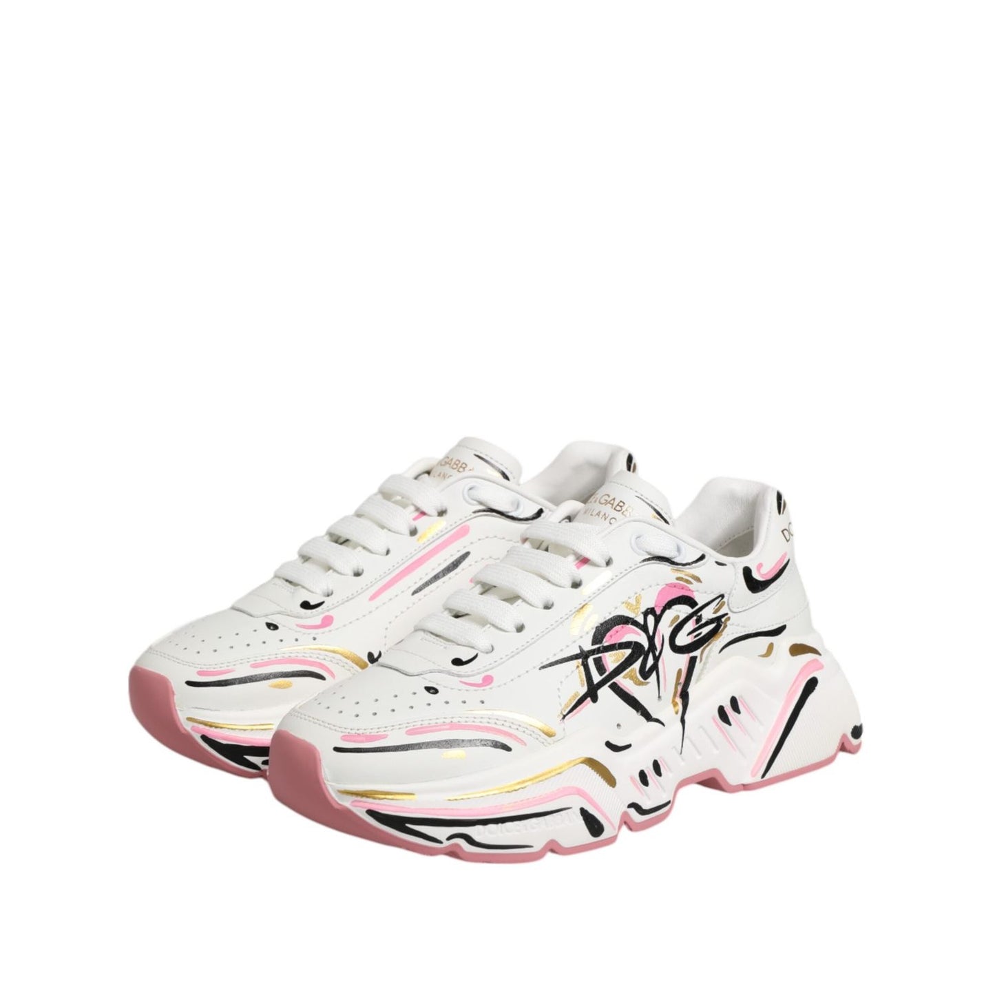 Dolce & Gabbana Multicolor Hand Painted DAYMASTER Sneaker Shoes LA12898-35