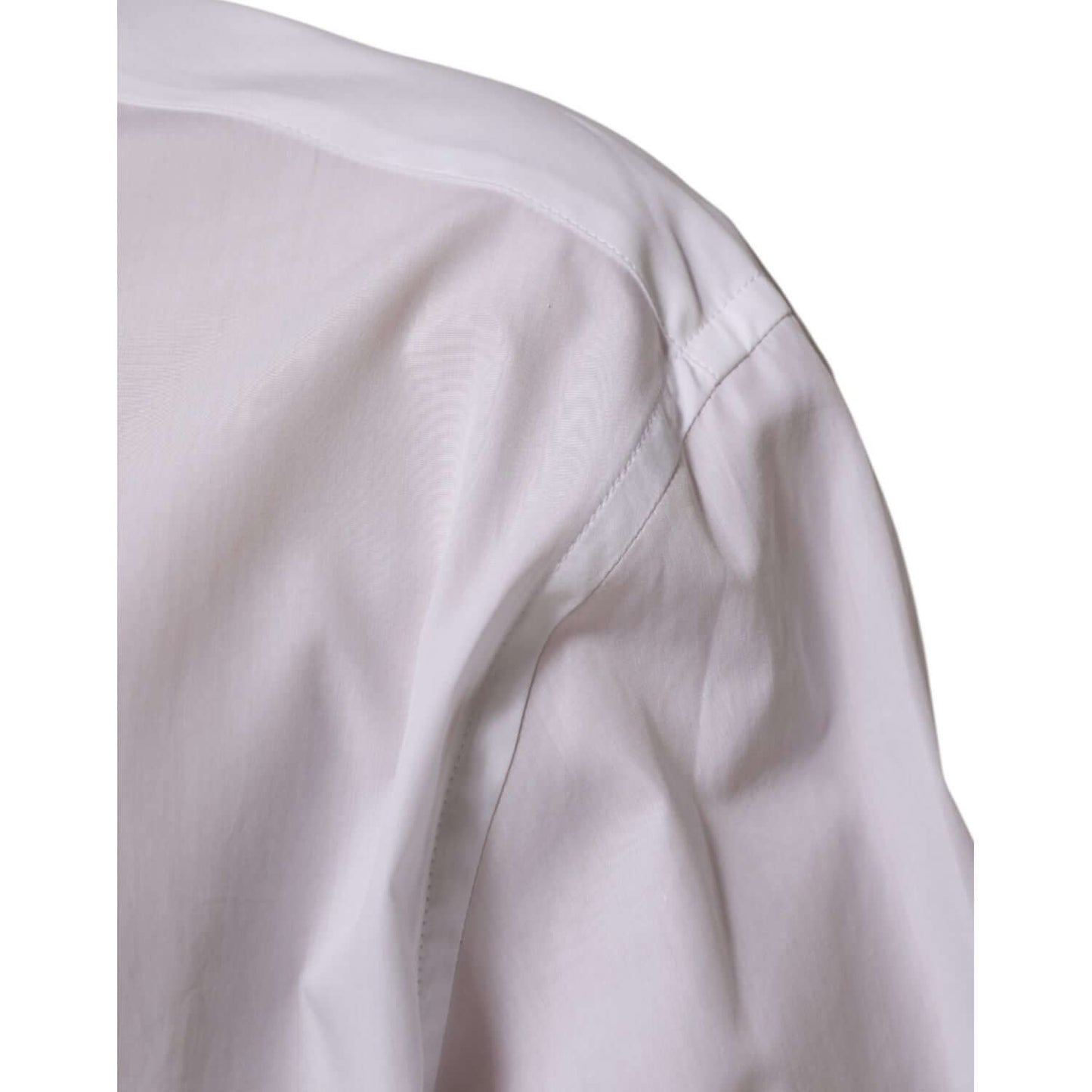 Dolce & Gabbana White Cotton Black DG Logo Long Sleeve Shirt