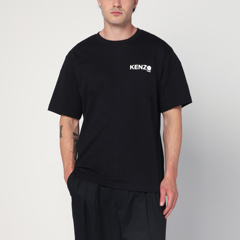 KENZO Black cotton T-shirt with logo FF55TS4894SGCO/R_KENZO-99J_323