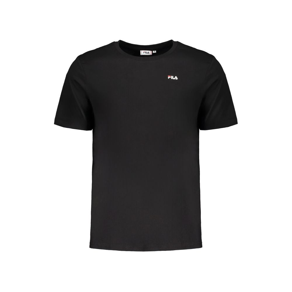 Fila White Cotton T-Shirt, black crew neck, short sleeve with logo print, organic cotton bi-pack in white and black.