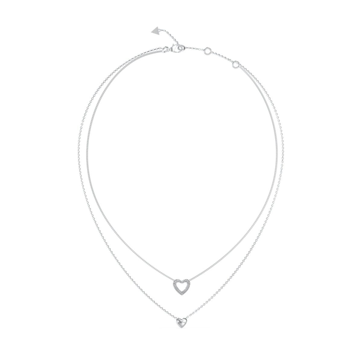 GUESS JEWELS JEWELRY Mod. JUBN05026JWRHT-U silver heart necklace showcasing elegant design