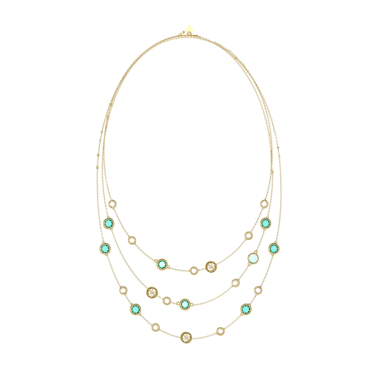 Elegant necklace from GUESS JEWELS JEWELRY Mod. JUBN05090JWYGAQT-U adorned with turquoise stones.