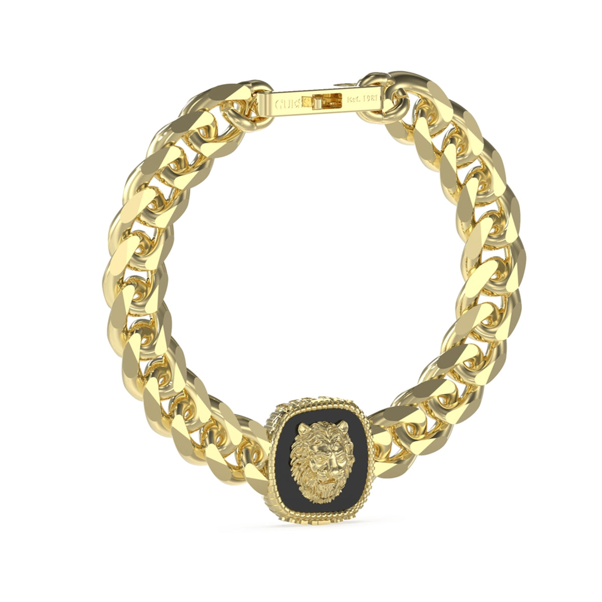 GUESS JEWELS JEWELRY Mod. JUMB04001JWYGBKS gold lion head bracelet