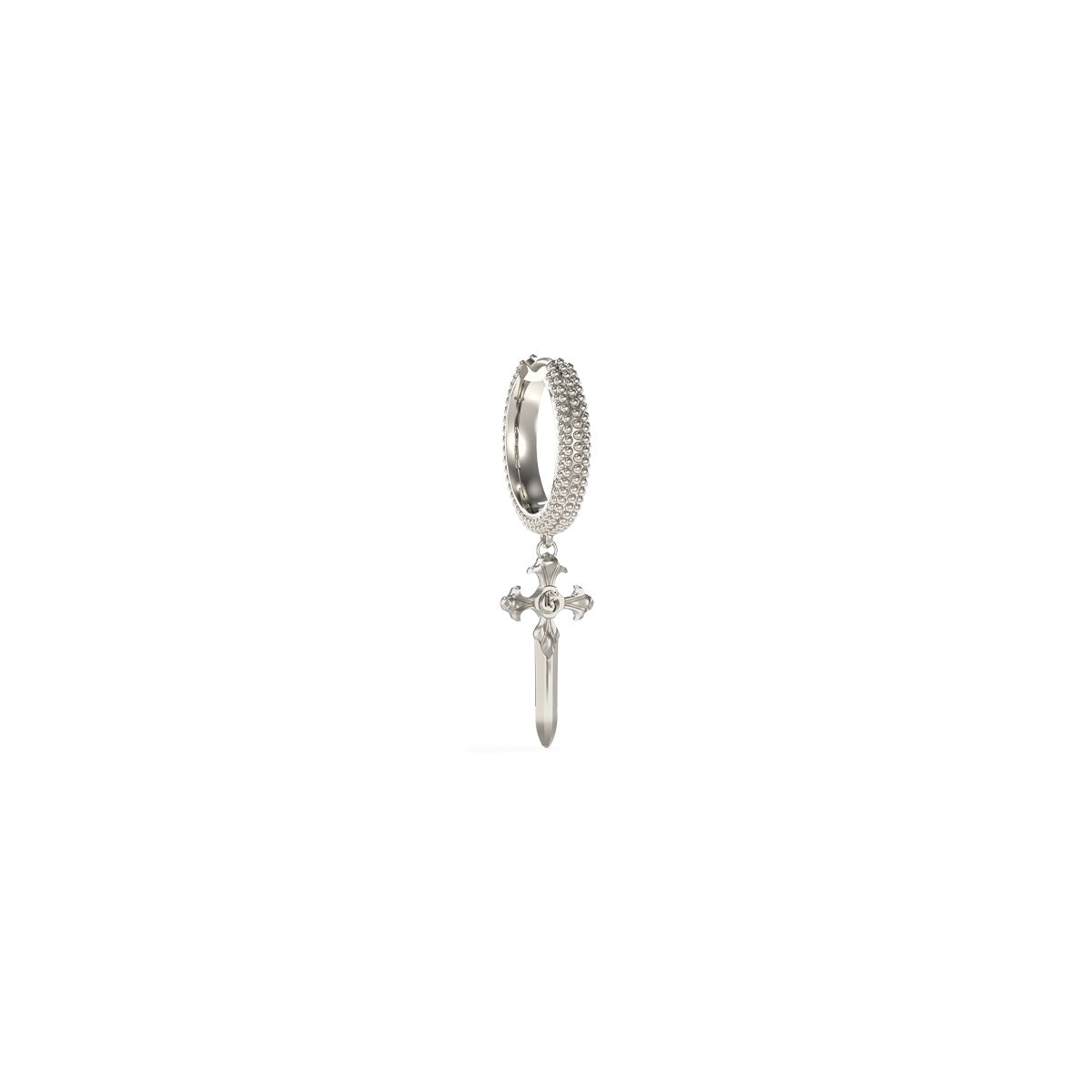 GUESS JEWELS JEWELRY Mod. JUME04025JWSTT-U, silver earring with cross charm, stylish accessory for a trendy look