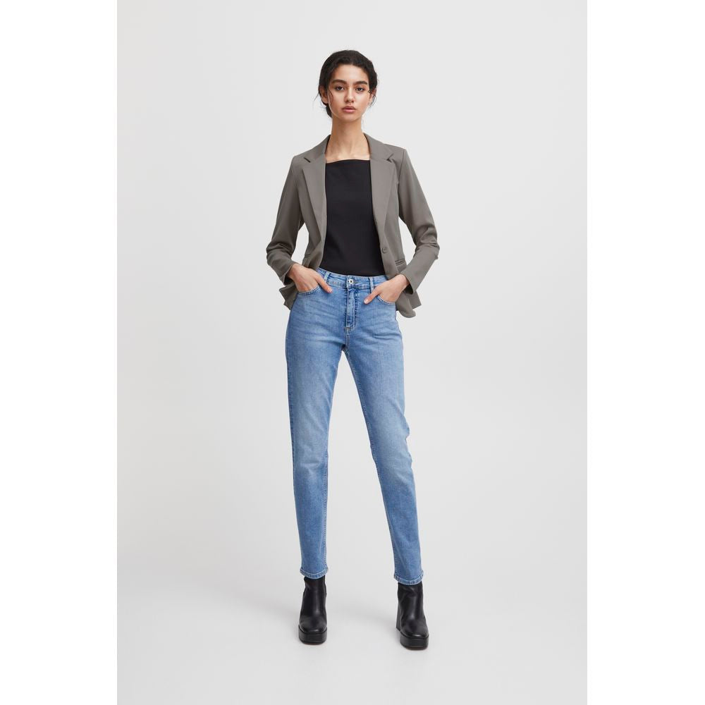 ICHI Beige Polyester Blazer