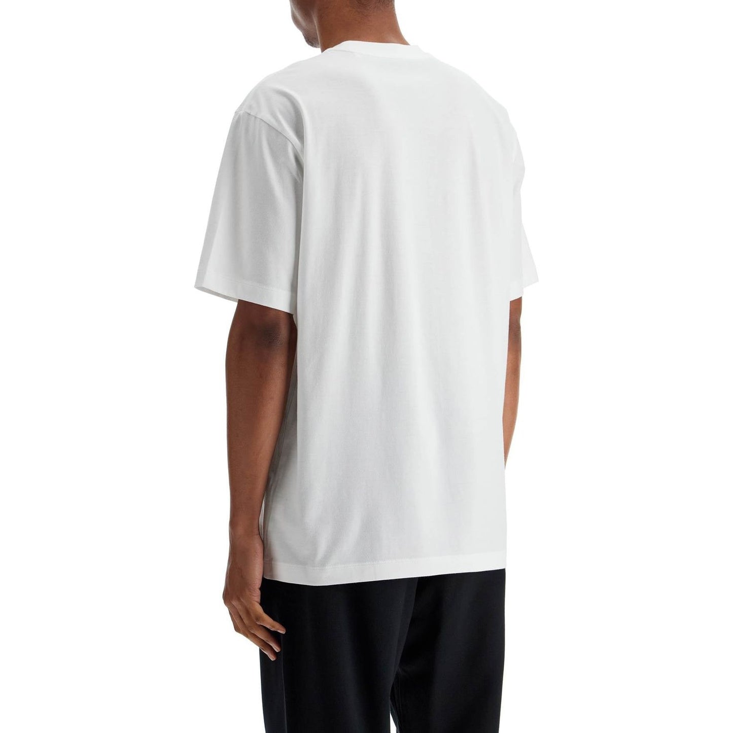 Y-3 white cotton t-shirt with wide neckline Topwear Y-3 Light Gray