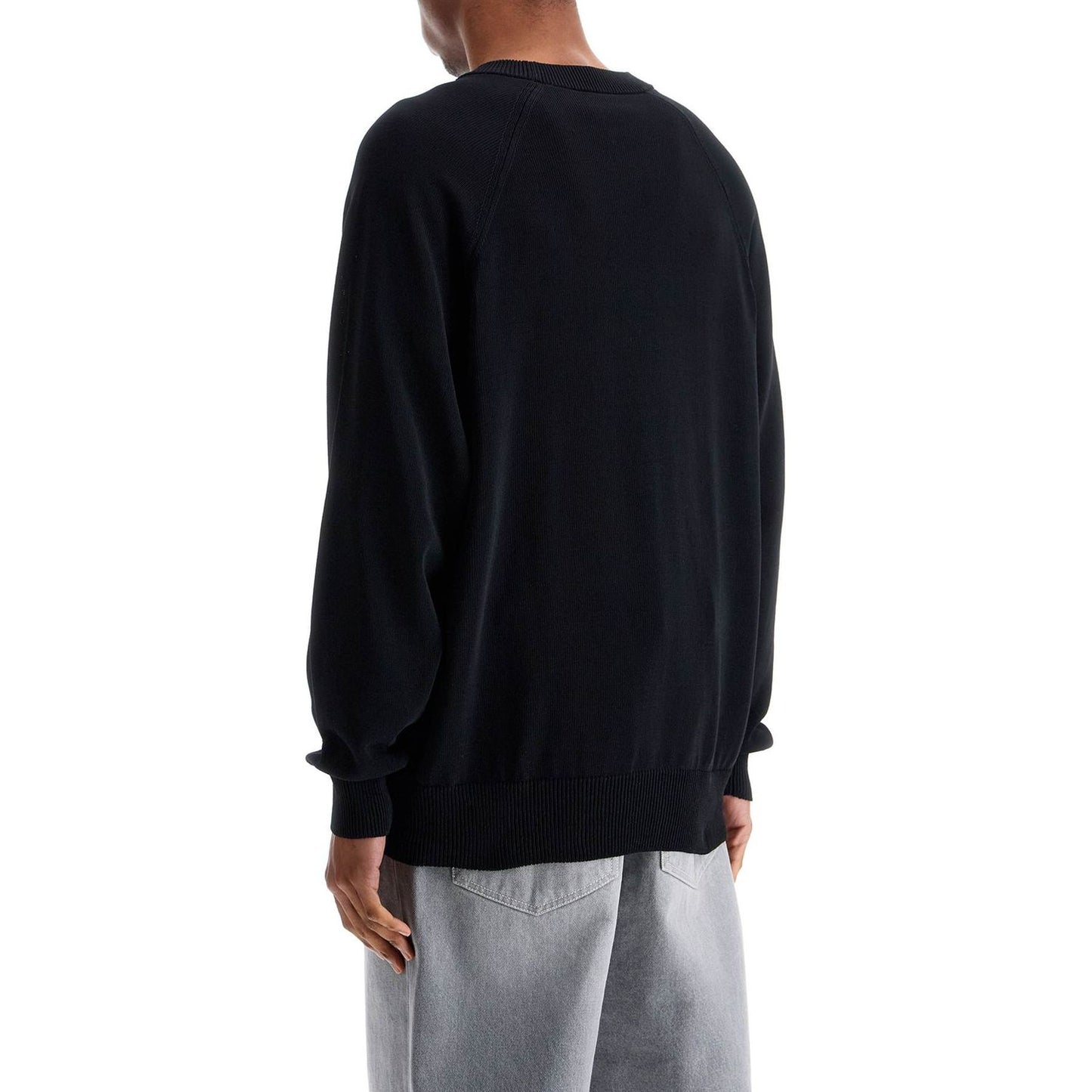 Y-3 black recycled polyester sweater with embroidered logo Knitwear Y-3 Black