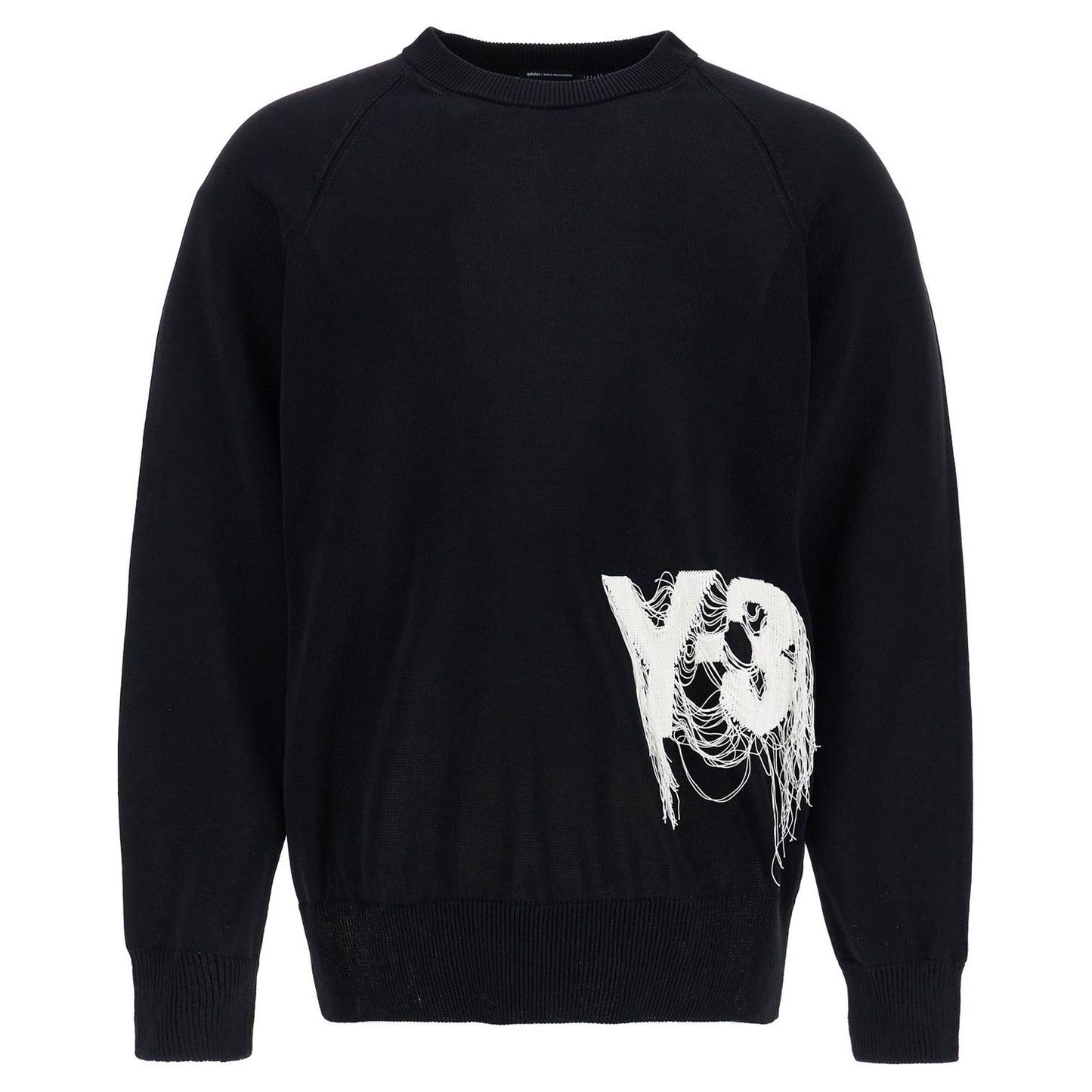 Y-3 black recycled polyester sweater with embroidered logo Knitwear Y-3 Black