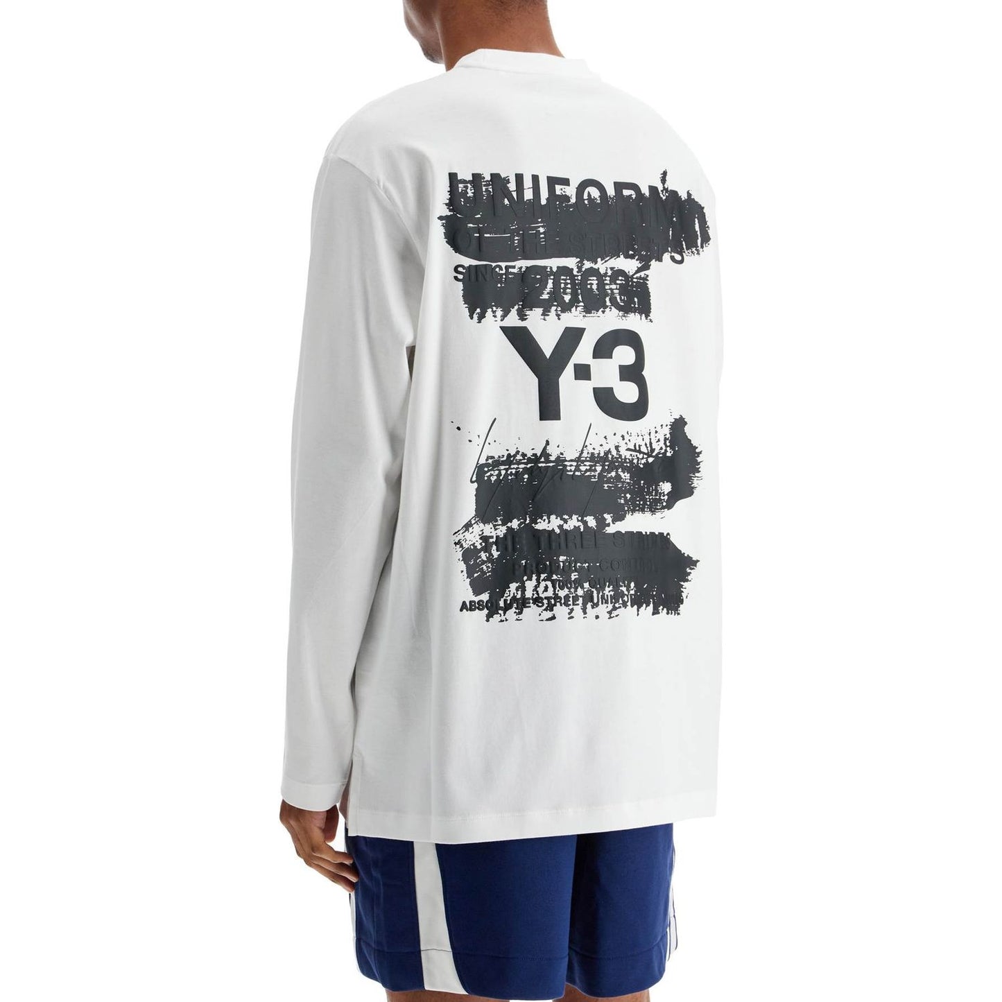 Y-3 white cotton t-shirt with graphic print Topwear Y-3 Dark Slate Gray