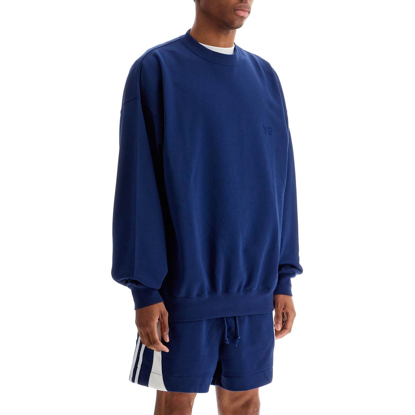 Y-3 blue cotton crewneck sweatshirt for men Topwear Y-3 Midnight Blue