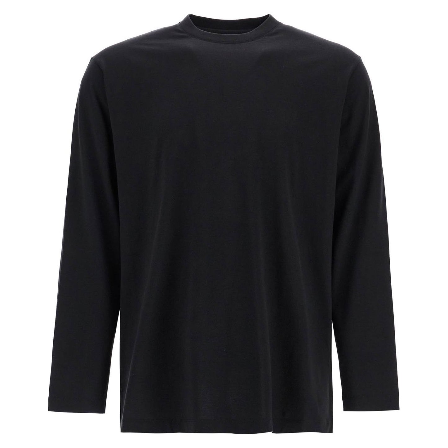 Y-3 long sleeve black cotton t-shirt with men's graphic Topwear Y-3 Black