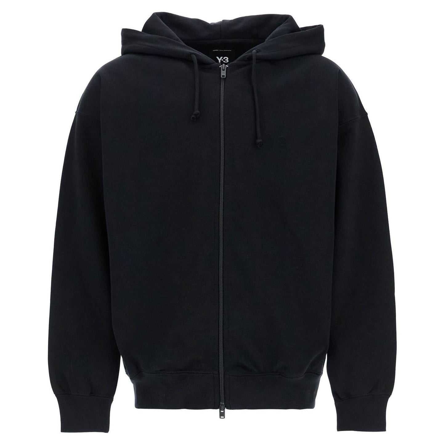 Y-3 black cotton zip hoodie Topwear Y-3 Black