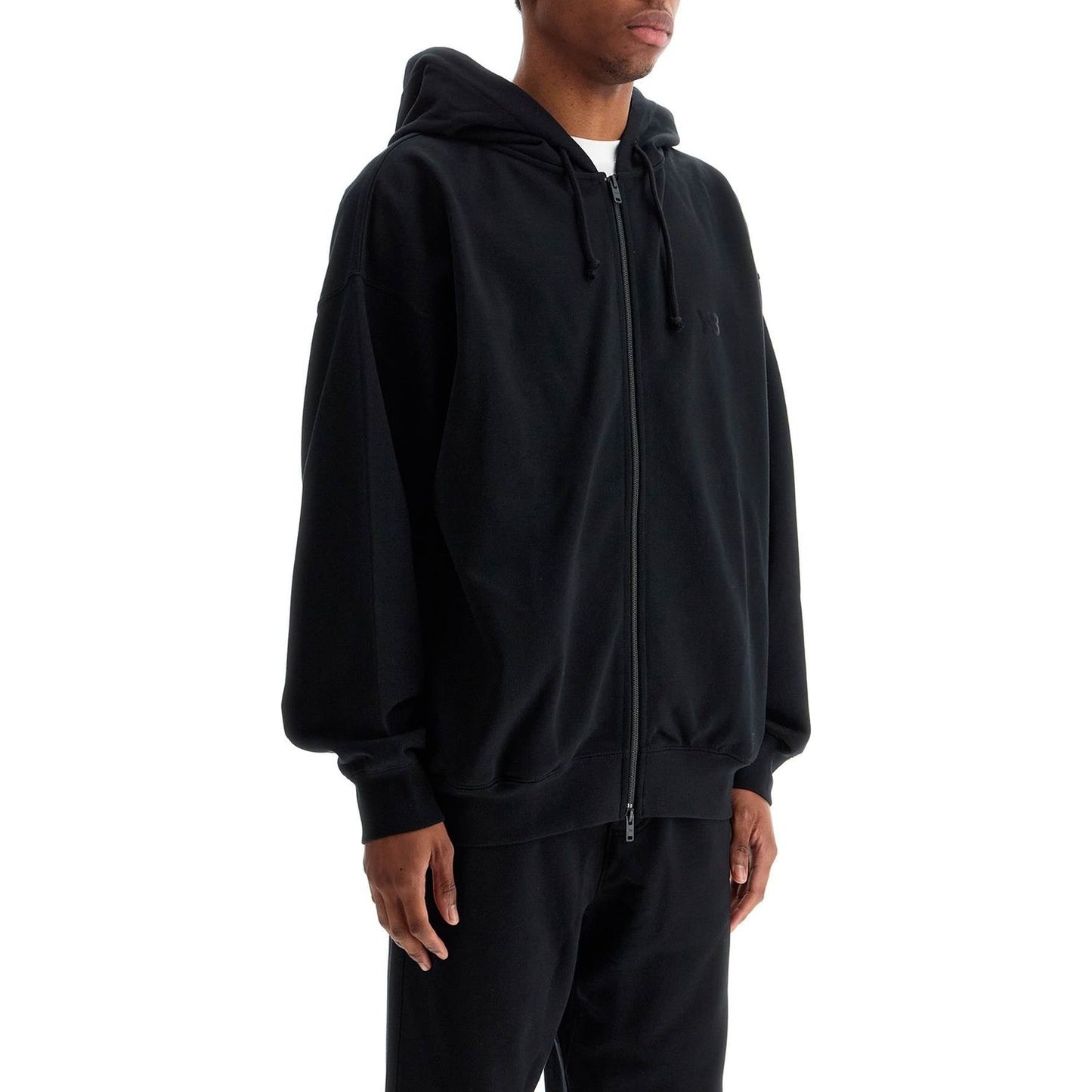 Y-3 black cotton zip hoodie Topwear Y-3 Black