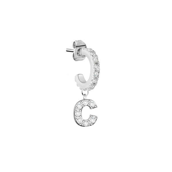 Alt Tag: Elegant earring with sparkling letter C charm from LA PETITE STORY JEWELRY Mod. LPS02ARQ49 collection