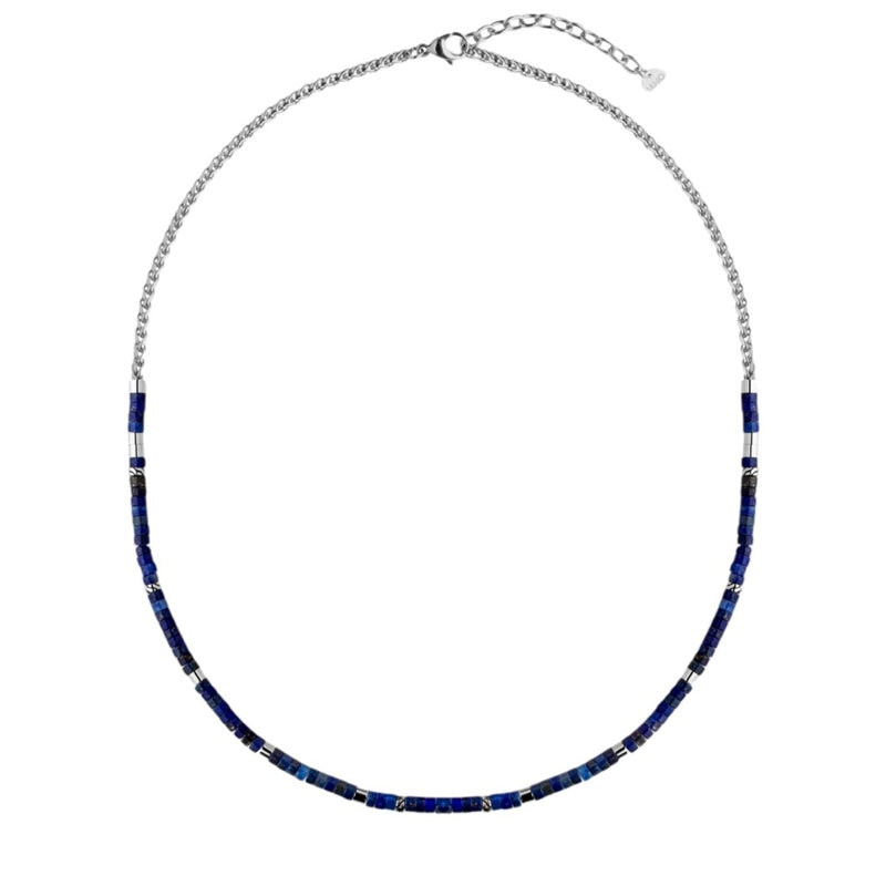 Blue necklace from LIU-JO Mod. MLJ569 jewelry collection with silver accents.