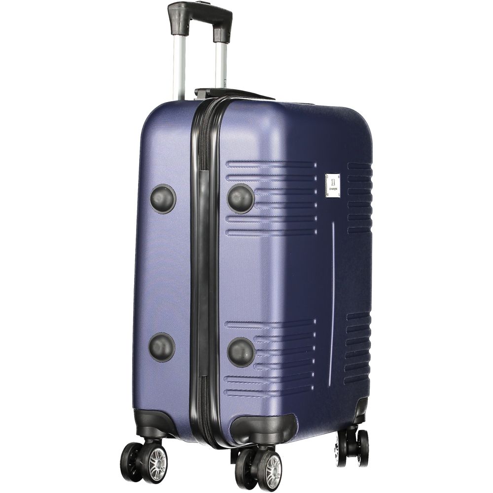 Laura Biagiotti Blue Polyethylene Luggage And Travel small trolley with handle, 4 wheels, one compartment, zip closure, combination padlock