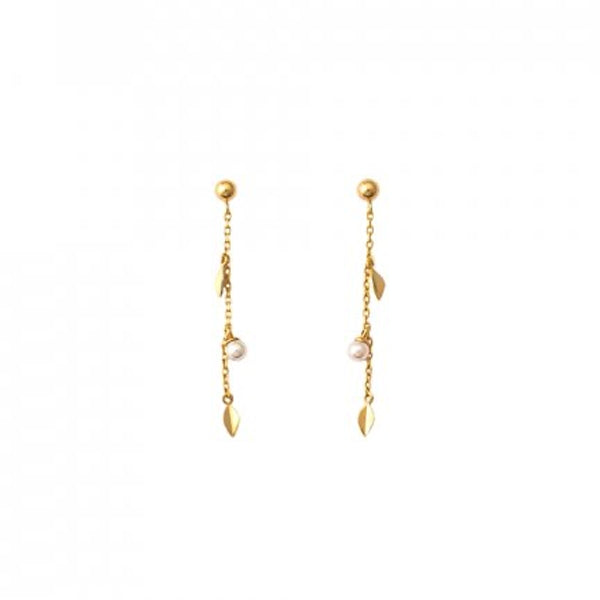 Gold dangle earrings with pearls from MAJORICA JEWELRY Mod. 16583.01.1.000.010.1