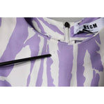 MSGM White Purple Patterned Viscose Short Sleeves Maxi Dress DR281369-40