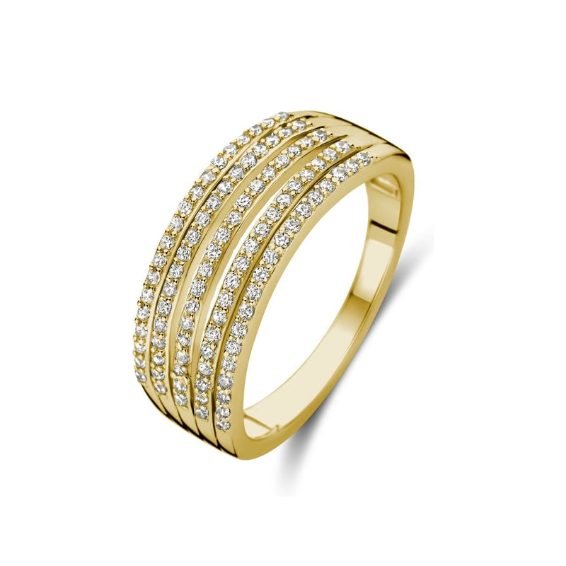 NEW BLING Mod. 9NB-1431-52 elegant gold ring adorned with diamonds
