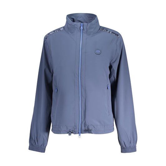 North Sails Blue Nylon Jackets & Coat with long sleeves, external and internal pockets, zip closure, and contrasting details.