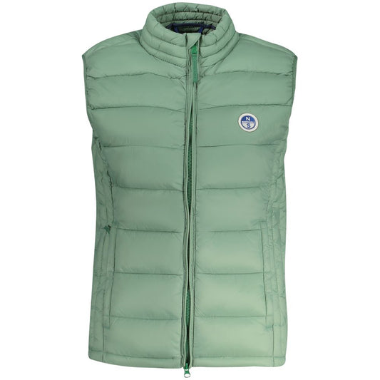 North Sails Green Polyamide Women Jacket with logo, zip fastening, and pockets.