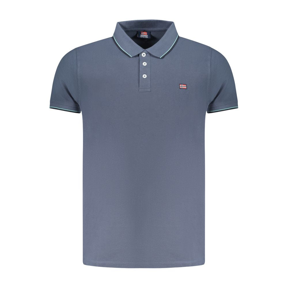 Norway 1963 Blue Cotton Polo Shirt NO-35871-L