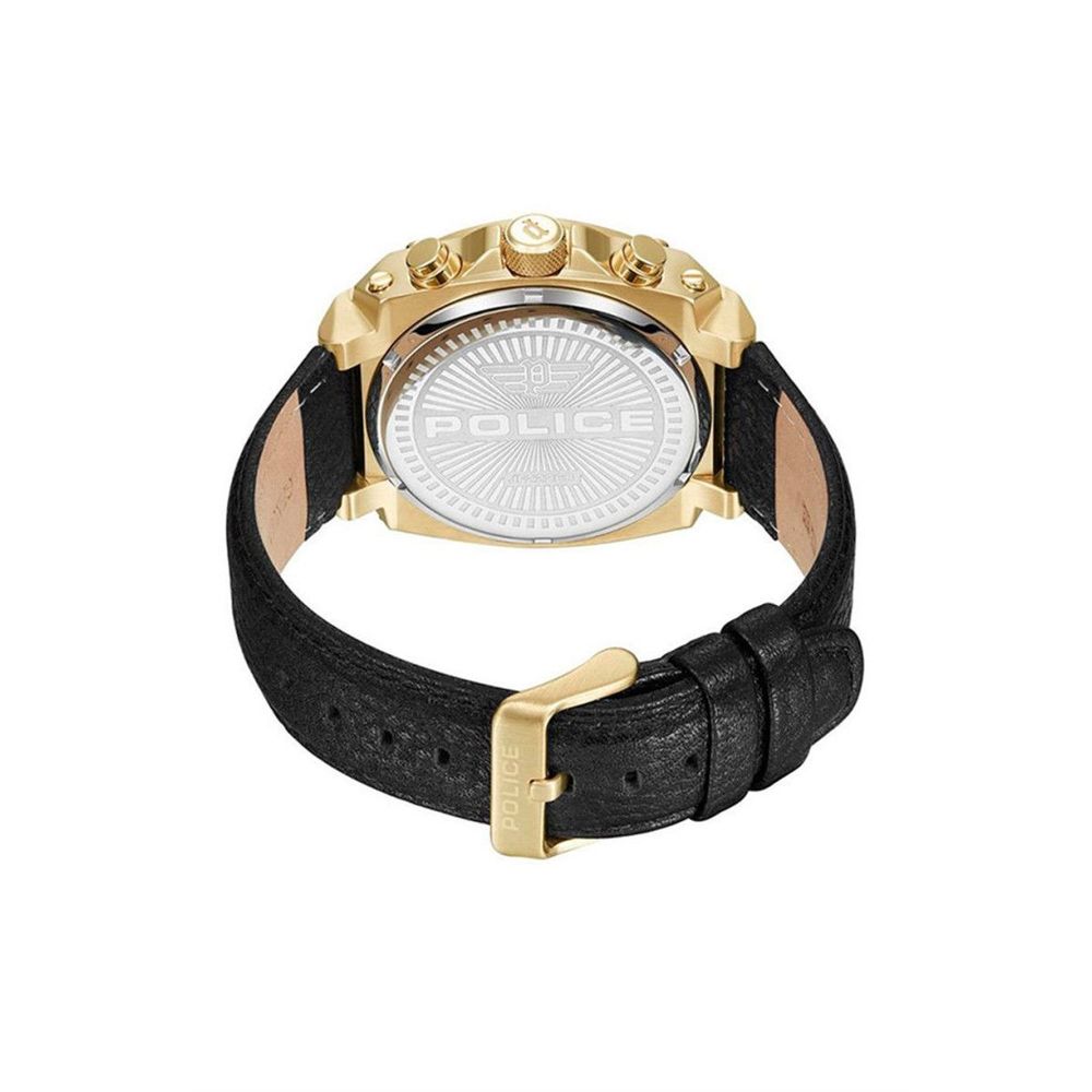 Police Black Leather Dress Watch