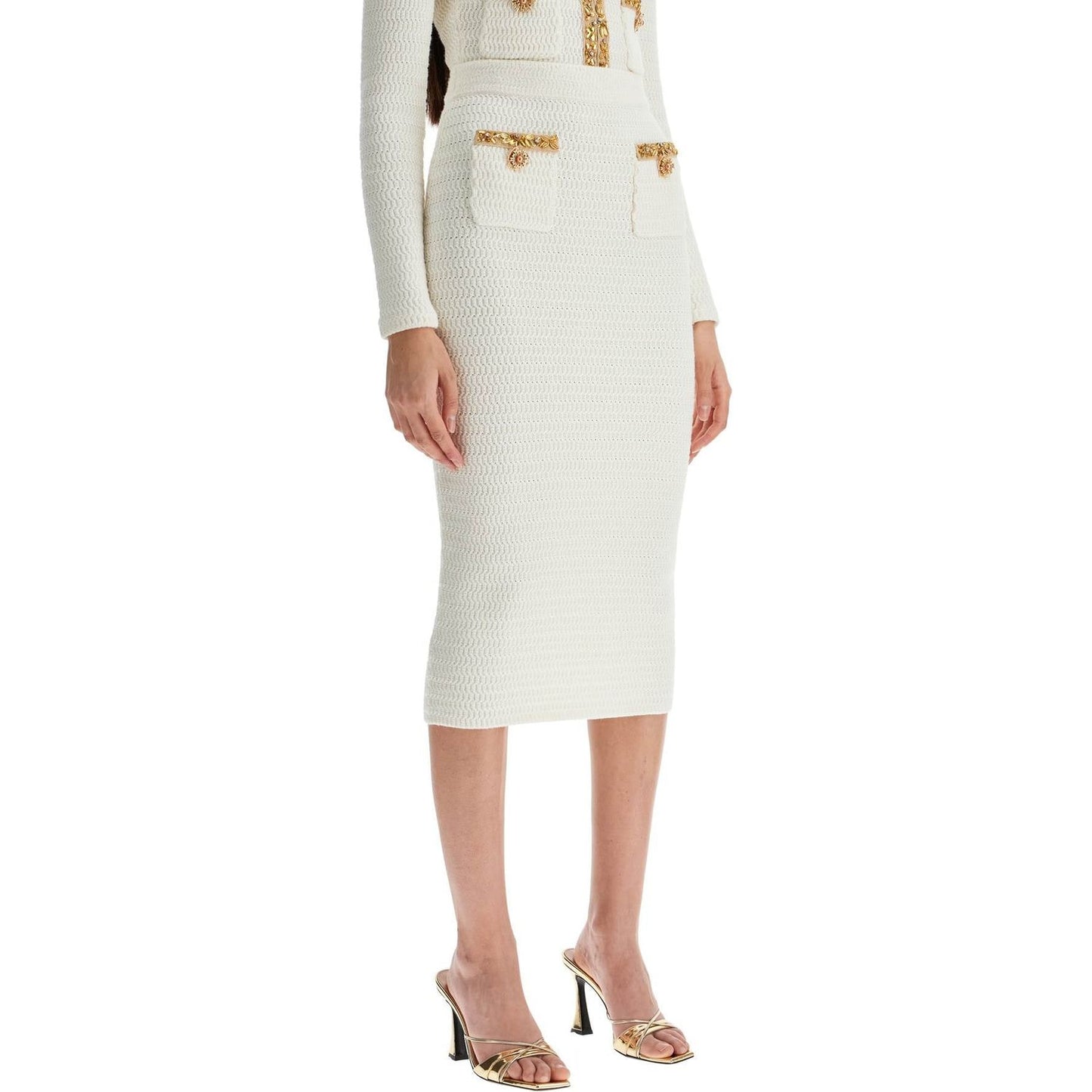 Self-Portrait Self Portrait 'knitted lurex midi skirt