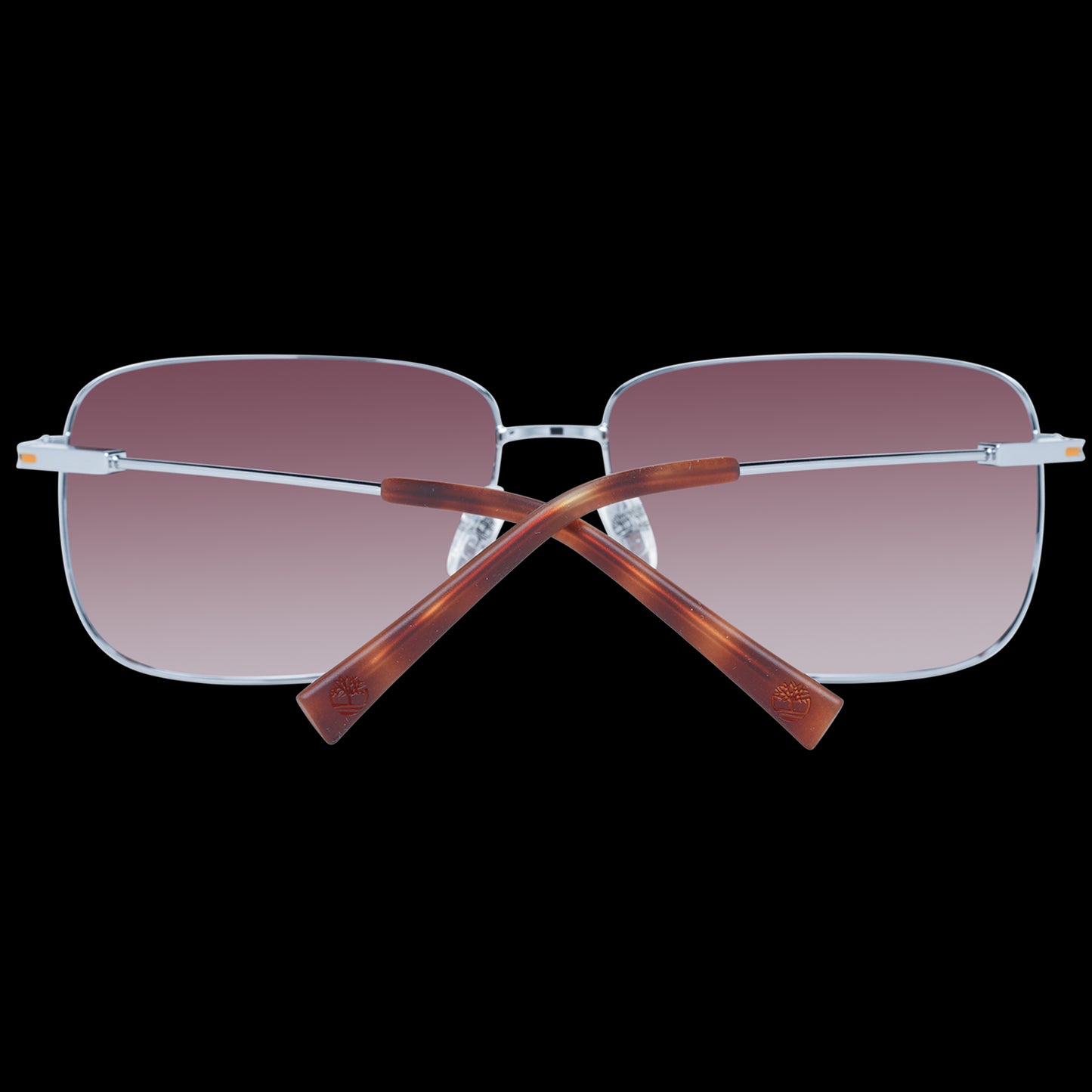 Back view of TIMBERLAND MOD. TB9290 6208H sunglasses with silver frame and wooden arms, designed for gentlemen.