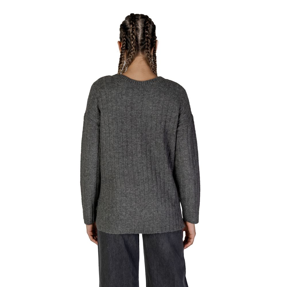 Vila Clothes Gray Marabou Sweater